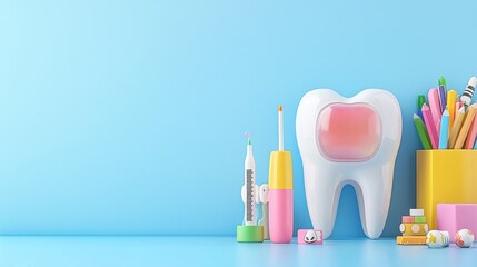 Health care for teeth. Using technology to diagnose diseases. Designing a medical website template layout.
