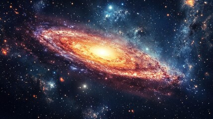 Wall Mural - 3d cartoon depiction of the galaxy set against a starry night sky backdrop showcasing stars and a sp