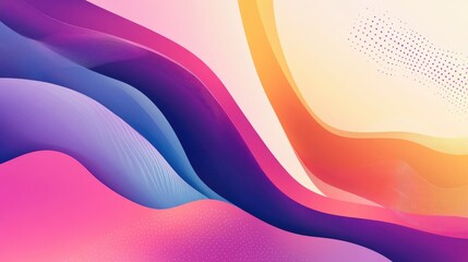 Fototapete - Abstract background artwork featuring gradient lines with 3D fluid shapes Dynamic liquid curves create colorful stripes in a modern design of minimal swirl and blended elements
