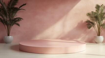 Poster - Pink Pastel Display Stand 3D Rendering