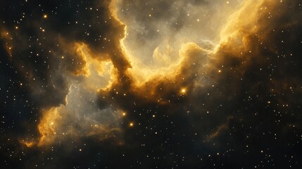 Poster - fantasy space nebula in 3d cartoon rendering a giant interstellar cloud adorned with stars 3d illust