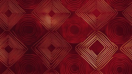 Poster - Cliff red seamless emblem featuring a geometric design