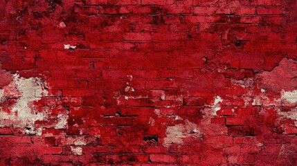 Poster - Red grunge textured brick wall background