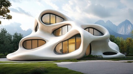 Poster - organic architectural design exemplifying abstract forms and structures