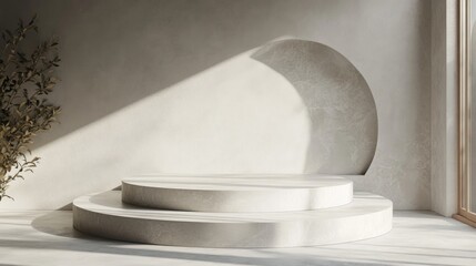 Poster - minimalist abstract podium for product presentation in 3d rendering