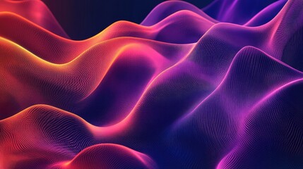 Fototapete - Colorful abstract wave element for design featuring a digital frequency track equalizer Stylized line art background with 2D cartoon illustration and smooth curved lines