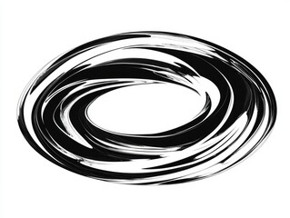 Poster - Abstract black and white oval design
