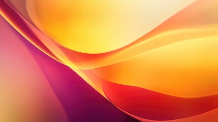 Poster - Abstract geometric curves in 4k resolution with a defocused background suitable for wallpaper or backdrop featuring vibrant amber yellow orange and brown hues for an energizing design