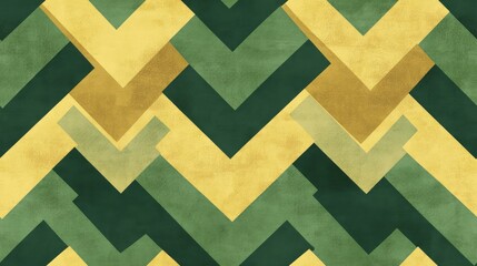 Poster - Classic olive green and yellow chevron seamless pattern Zigzag design background with a regular texture Ideal for posters brochures leaflets backdrops cards and more