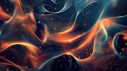 Poster - Abstract background featuring a liquid shape with a 3D fluid graphic element Dotwork style composition suitable for banners flyers posters covers brochures or presentations