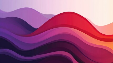 Poster - Abstract background featuring a flowing wave of liquid shades in purple red and magenta Fluid 2D cartoon illustration suitable for business presentations