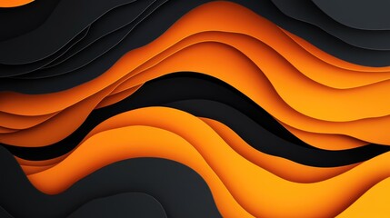 Poster - Abstract black and orange background for product advertisement with space for text 2D cartoon illustration ideal for web use