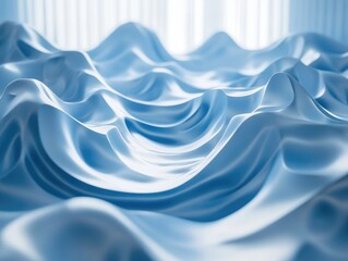 Poster - 3D projection with a blue abstract background on a white surface