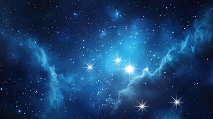 Poster - Galaxy background featuring a 3D cartoon rendering of nebula stardust and bright shining stars
