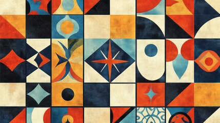 Poster - Geometric and mosaic pattern in a flat design style