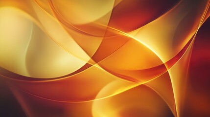 Poster - Abstract geometric curves in 4k resolution with a defocused background suitable for wallpaper or backdrop featuring vibrant amber yellow orange and brown hues for an energizing design