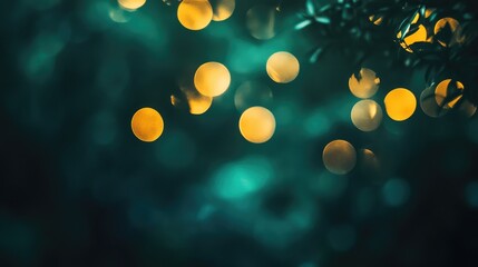 Poster - Abstract background featuring green toned lights with a blurred effect