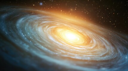 Poster - 5K resolution incredibly beautiful spiral galaxy in deep space rendered in 3D cartoon style