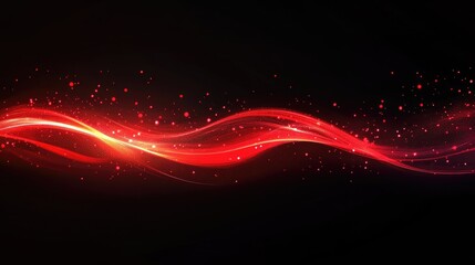 Poster - Abstract red lights contrasting against a black background