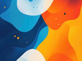 Poster - Vibrant contemporary abstract background featuring dynamic and simple shapes in a colorful design
