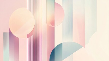 Poster - An elegant abstract design featuring geometric shapes and filled elements in a pastel Art Deco style This digital illustration is ideal for branding marketing corporate identity and print