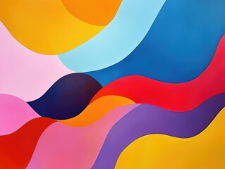 Poster - Vibrant contemporary abstract background featuring dynamic and simple shapes in a colorful design