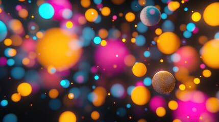 Poster - Illuminated particles streaming vibrant abstract dots glowing with color
