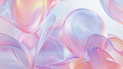 Poster - Abstract holographic background featuring soft pastel hues