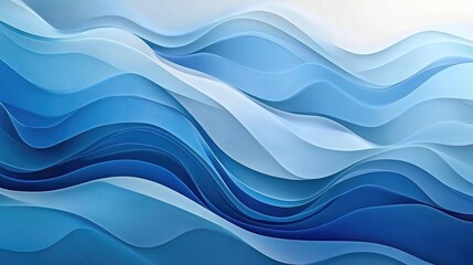 Poster - Abstract Background Featuring Flowing Waves in Shades of Blue