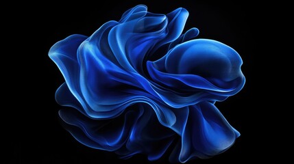 Poster - Abstract blue texture shape against a black background