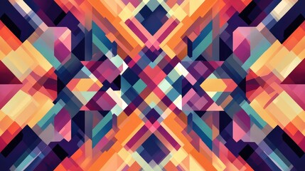 Poster - Abstract illustration featuring a vibrant geometric pattern ideal for mosaic wallpapers textures labels websites or fashion design