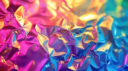 Poster - Abstract gradient holographic foil texture with a defocused colorful background for vibrant wallpaper illustrations