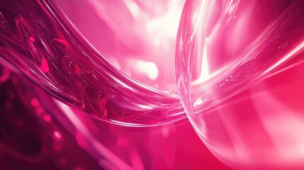 Poster - Abstract glowing glossy shape featuring a modern futuristic and shiny background ideal for creative graphic design Pink pattern enhanced with lighting effects and fractal art elements