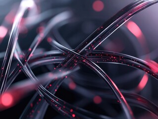 Poster - stunning abstract wires against a dark backdrop showcasing a modern technological theme a design ele