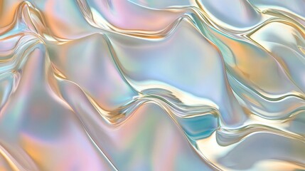 Poster - An abstract background featuring wavy iridescent patterns