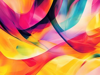 Poster - Vibrant contemporary abstract background featuring dynamic and simple shapes in a colorful design
