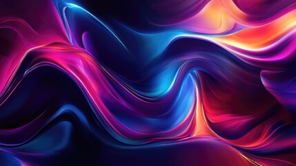 Poster - Psychedelic abstract waves background design