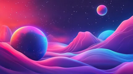 Poster - Fantasy abstract space illustration