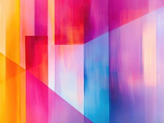 Poster - Vibrant abstract geometric texture with a colorful blurred backdrop featuring a gradient design ideal for labels textiles templates or layout applications