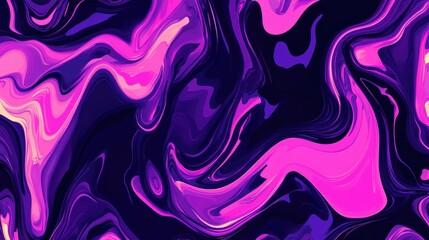 Poster - Psychedelic pattern banner featuring a smooth abstract background with vibrant purple and lilac neon lines