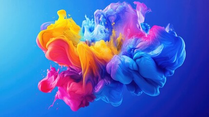 Aufkleber - Abstract colorful blue backdrop with a multicolored design Ideal for modern art fluid artwork banners websites and essential graphic design