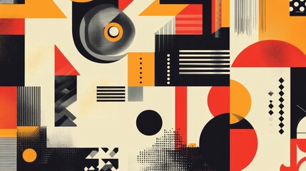 Aufkleber - Abstract retro geometric pattern for creative design purposes