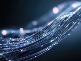 Poster - stunning abstract wires against a dark backdrop showcasing a modern technological theme a design ele