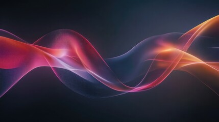 Poster - Abstract background featuring smooth multicolored lines against a dark backdrop Design element with gentle lines rendered in 3D