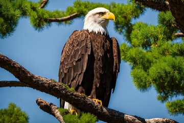 bald eagle on a tree branch