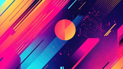 Poster - Colorful abstract background featuring intricate geometric shapes and vibrant hues