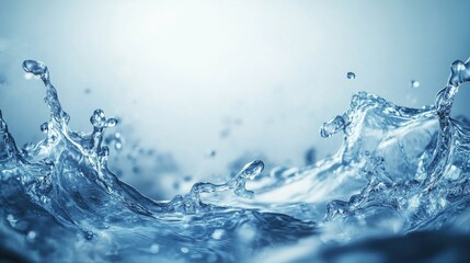 Poster - Elegant abstract blue liquid border with a digital frame Textured design featuring ample space for text