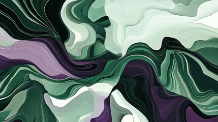 Poster - An abstract illustration featuring a blend of green and purple tones for wallpaper use