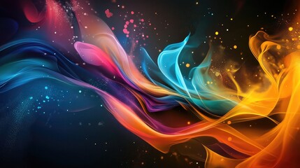 Poster - Vibrant abstract color design on a dark backdrop