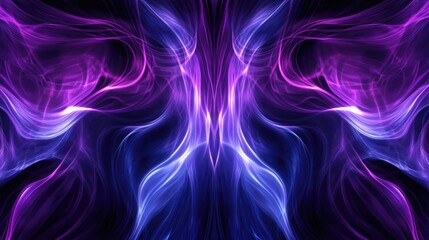 Poster - Psychedelic pattern banner featuring a smooth abstract background with vibrant purple and lilac neon lines
